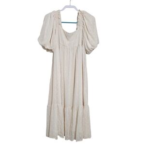 The Post Cream Maxi Bohemian Dress, sz Medium